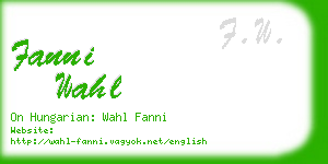 fanni wahl business card